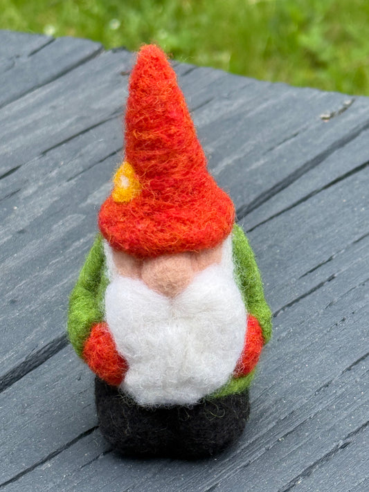 Needle felted gnome