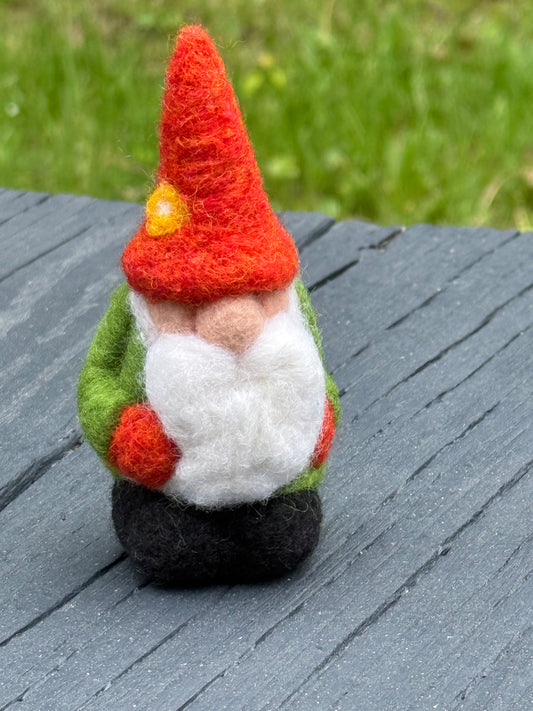 Needle felted gnome
