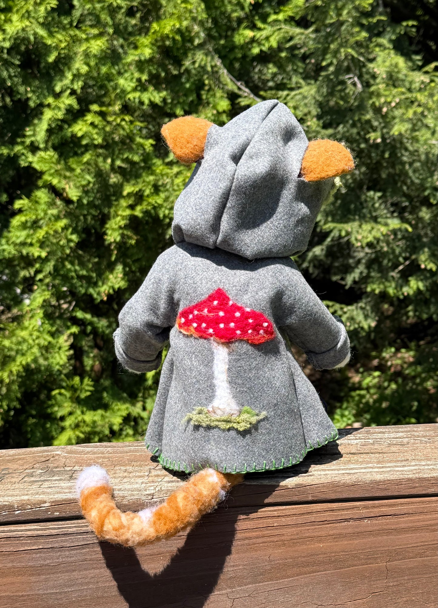 Needle felted forest cat