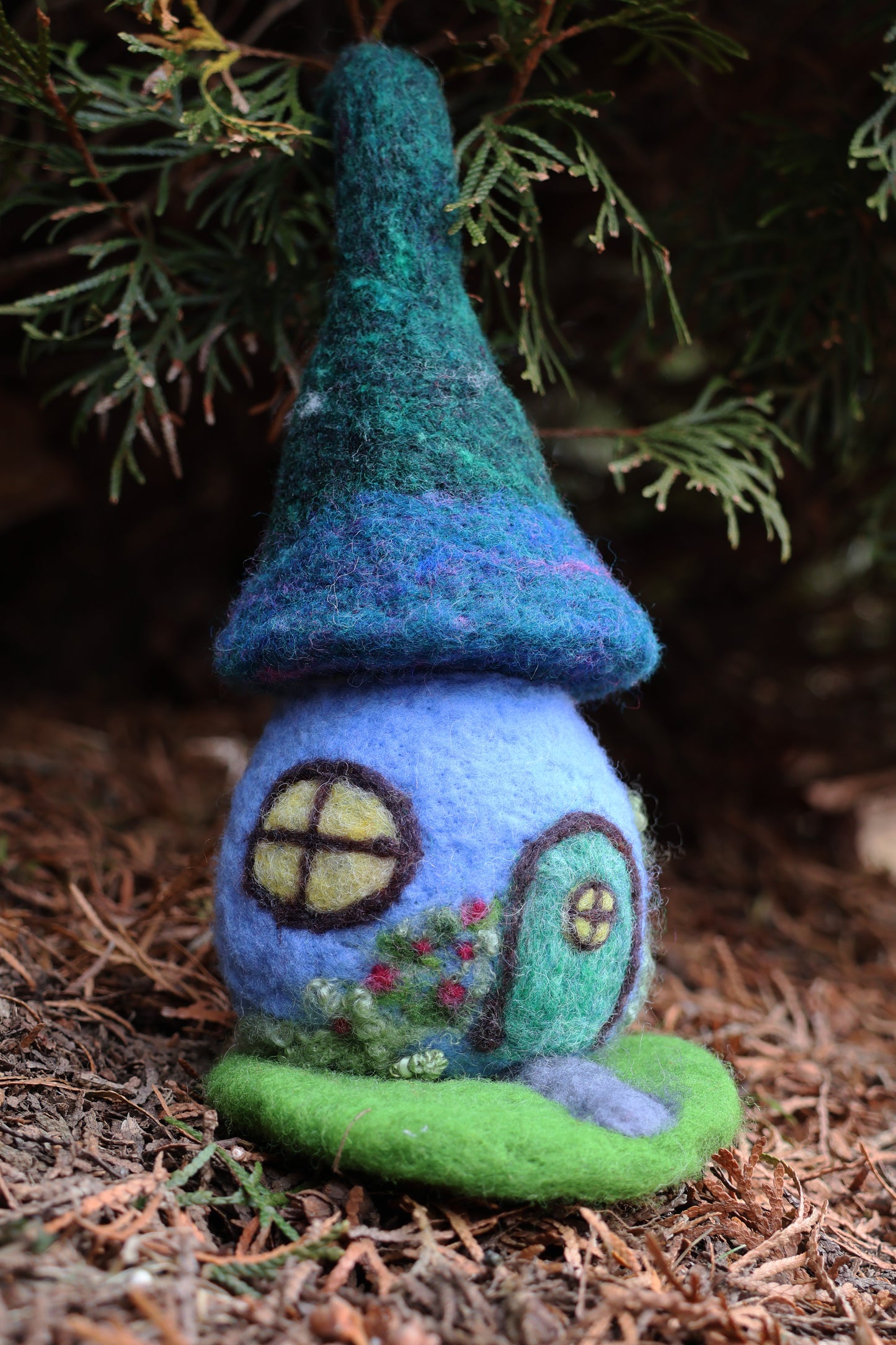 Needle felted fairy house